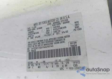 2001 Ford F-150 Xl/Xlt from USA, damaged, VIN 1FTZX17231NA70743